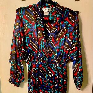 Vintage 80s Jumps by Frances Henaghan Polyester Jumpsuit